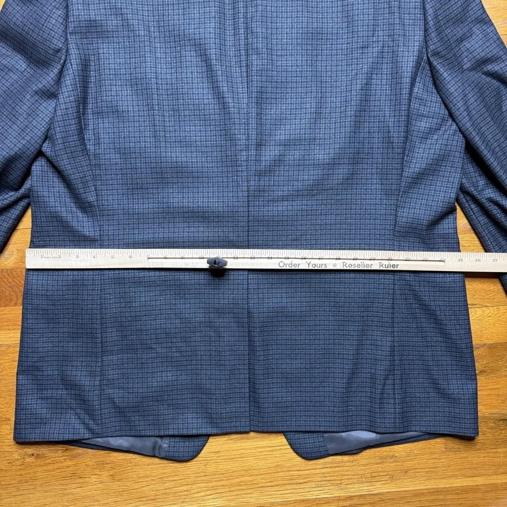 Ralph Lauren Blazer Men 48L Performance Blend Blue Glen Plaid Houndstooth Check